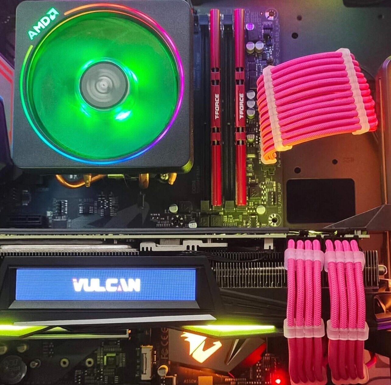 PC Kabel Pink 6er Set Double CPU Modding Kabel ATX IDE Gaming PC ASUS SYNC