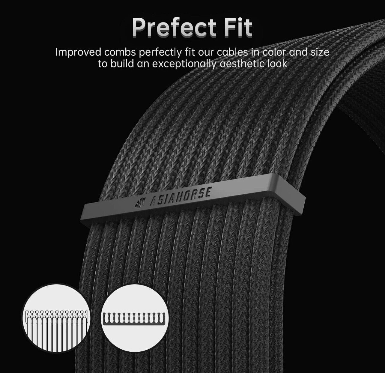 PC Kabel Schwarz 6er Set Double CPU Modding Kabel ATX IDE Gaming PC ASUS SYNC