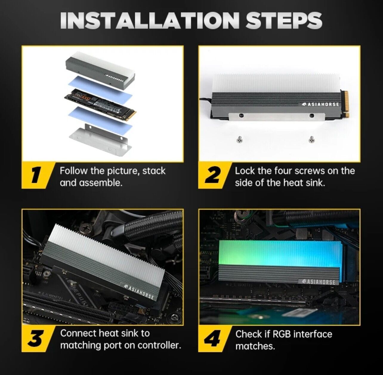 SSD M.2 ARGB Kühlkörper Schwarz Premium Kühlung für SSD Modding Zubehör ASUS