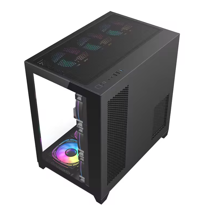 PC Gehäuse Z203 Pro Schwarz Vertikal Seitenglas Gaming Gehäuse SYNC für PC Bau