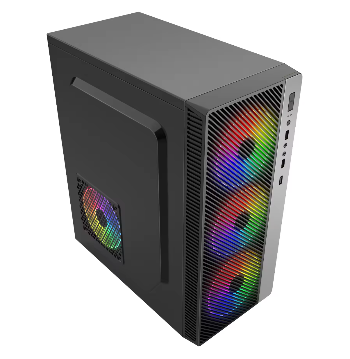 PC Gehäuse S211 Schwarz Seitenglas Gaming Gehäuse für PC Bau und Modding SYNC