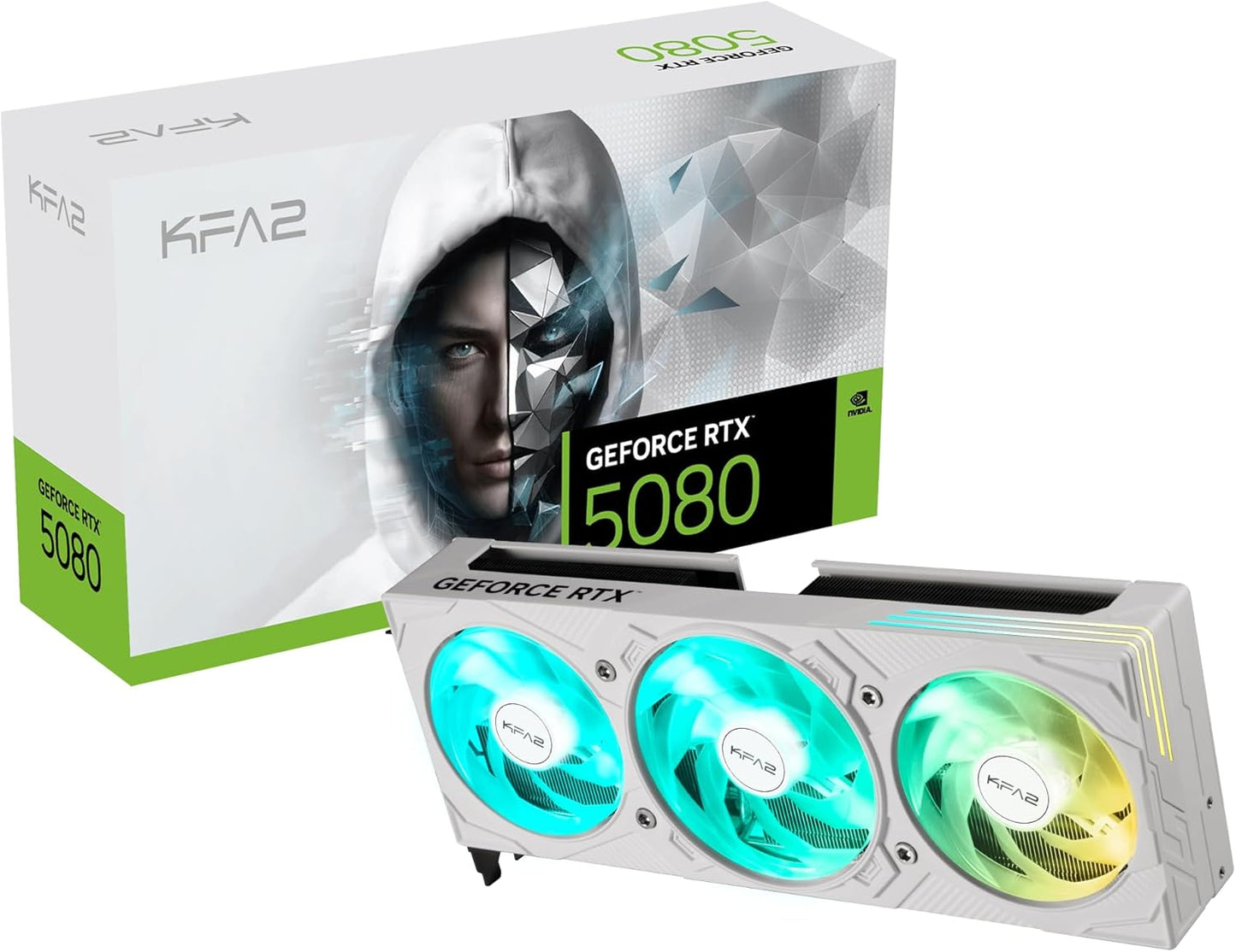 KFA2 GeForce RTX™ 5080 EX Gamer White 1-Click OC, Xtreme Tuner App Control, 16GB, GDDR7, 256-Bit, DP 2.1b*3/HDMI 2.1b/DLSS 4/Gaming Grafikkarte
