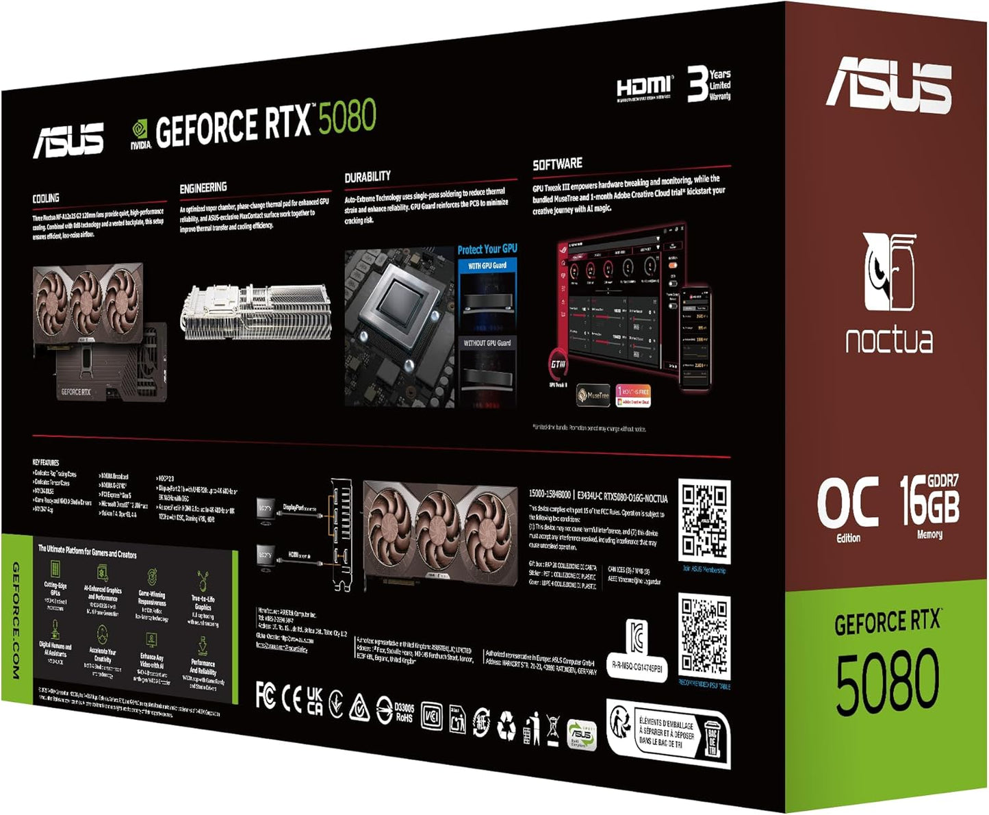 ASUS GeForce RTX 5080 16GB GDDR7 Noctua OC Edition Gaming Grafikkarte
