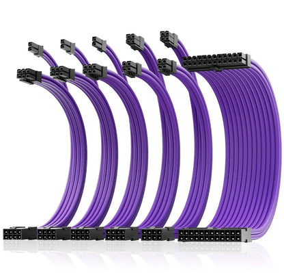 PC Kabel Lila 6er Set Double CPU Modding Kabel ATX IDE Gaming-PC ASUS SYNC