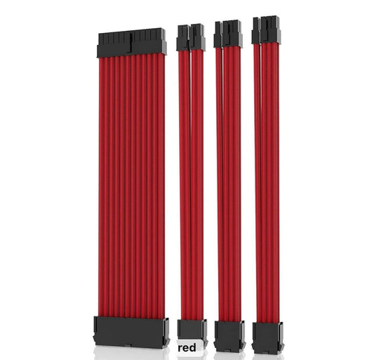 PC Kabel Set Rot 4er Modding Kabel mit ATX IDE Gaming-PC ASUS MSI AORUS ARGB