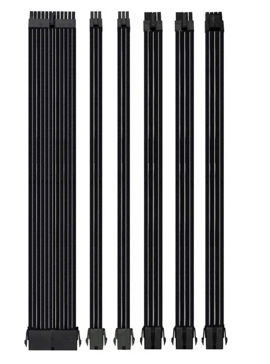 PC Kabel Set Schwarz 6er Modding Kabel mit ATX IDE Gaming PC ASUS MSI AORUS ARGB