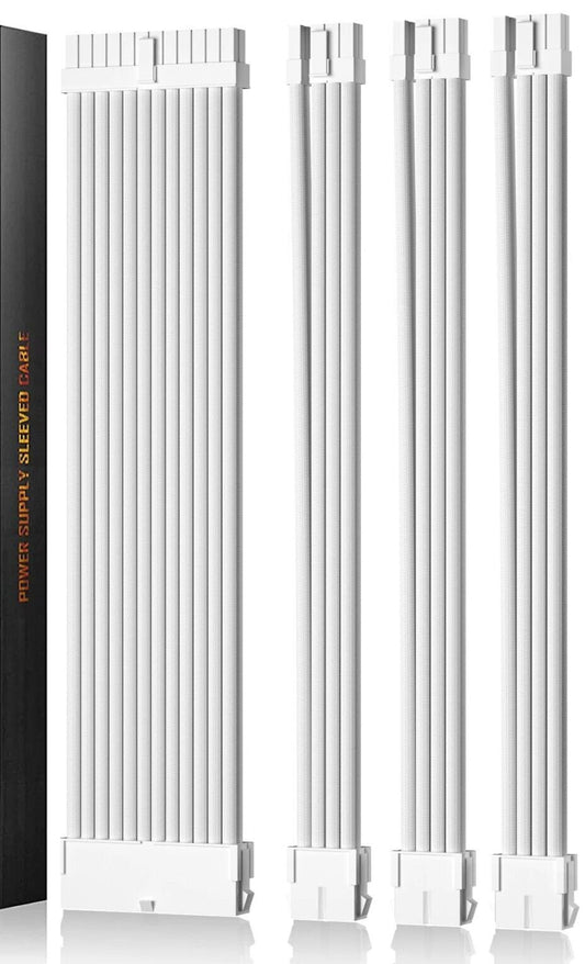 PC Kabel Set Weiß 4er Modding Kabel mit Weißen Steckern ATX IDE Gaming-PC