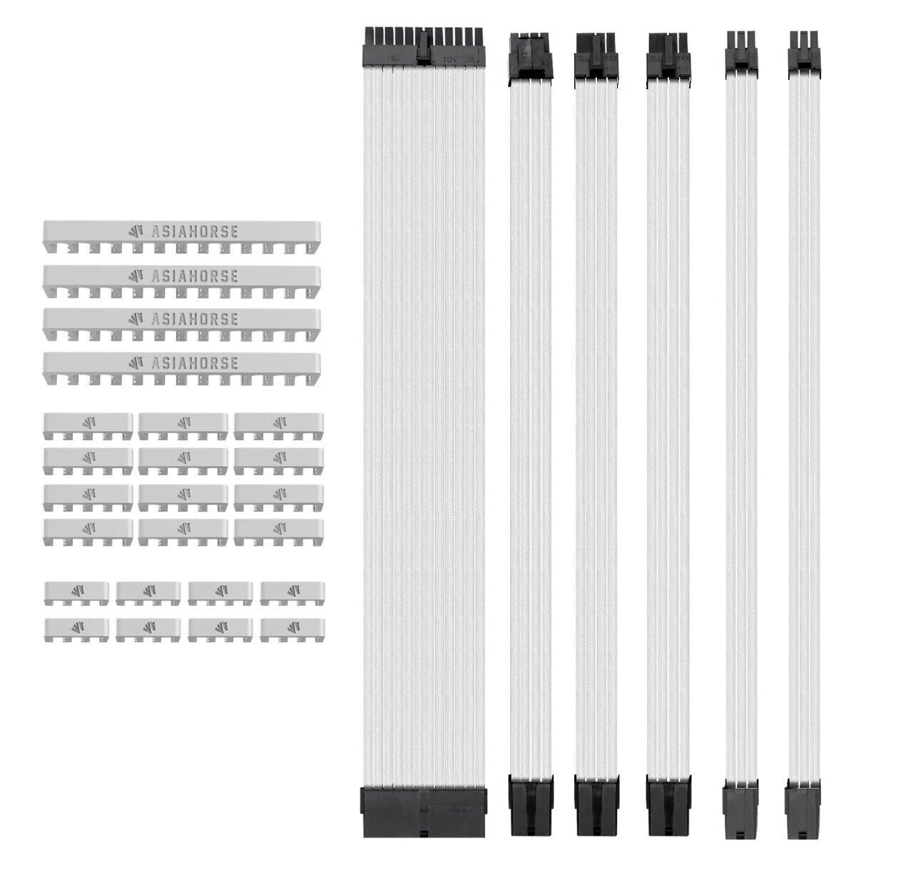 PC Kabel Set Weiß 6er Modding Kabel mit ATX IDE Gaming PC ASUS MSI AORUS ARGB