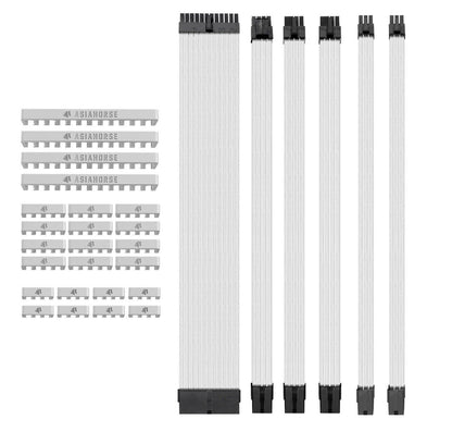 PC Kabel Set Weiß 6er Modding Kabel mit ATX IDE Gaming PC ASUS MSI AORUS ARGB