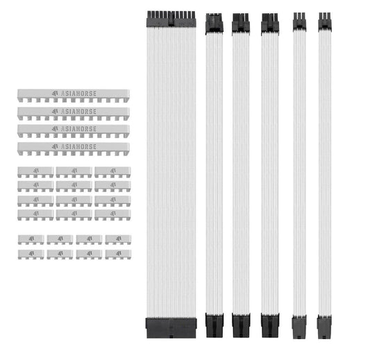 PC Kabel Set Weiß 6er Modding Kabel mit ATX IDE Gaming PC ASUS MSI AORUS ARGB