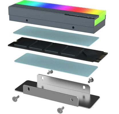 SSD M.2 ARGB Kühlkörper Schwarz Premium Kühlung für SSD Modding Zubehör ASUS