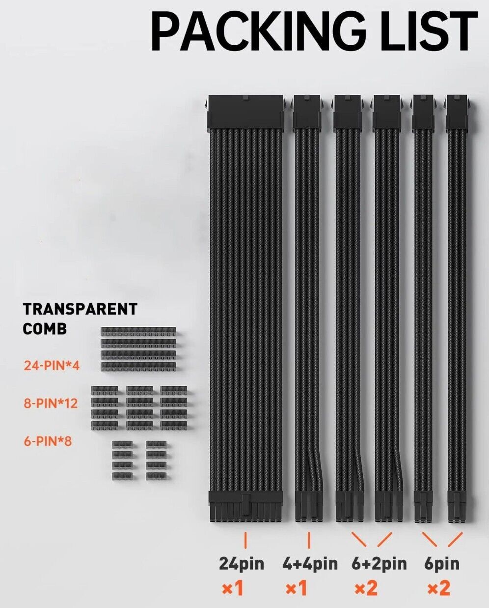 PC Kabel Set Schwarz 6er Modding Kabel mit ATX IDE Gaming PC ASUS MSI AORUS ARGB