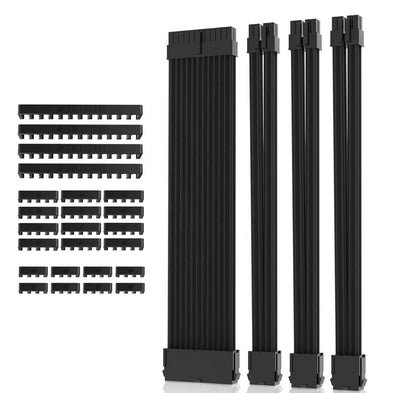 PC Kabel Set Schwarz 4er Moding Kabel mit  ATX IDE Gaming PC ASUS MSI AORUS ARGB