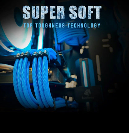 PC Kabel Set Hellblau 6er Moding Kabel mit ATX IDE Gaming PC ASUS MSI AORUS ARGB