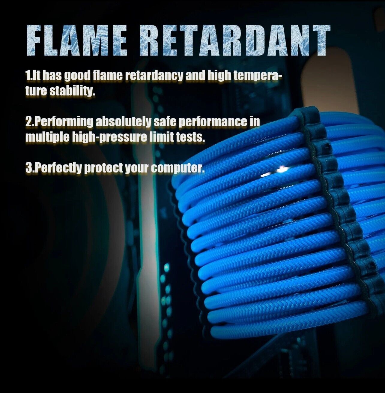 PC Kabel Set Hellblau 6er Moding Kabel mit ATX IDE Gaming PC ASUS MSI AORUS ARGB