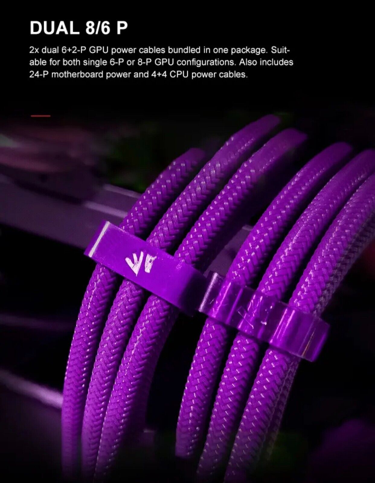 PC Kabel Set Lila 4er Modding Kabel mit ATX IDE Gaming-PC ASUS MSI AORUS ARGB