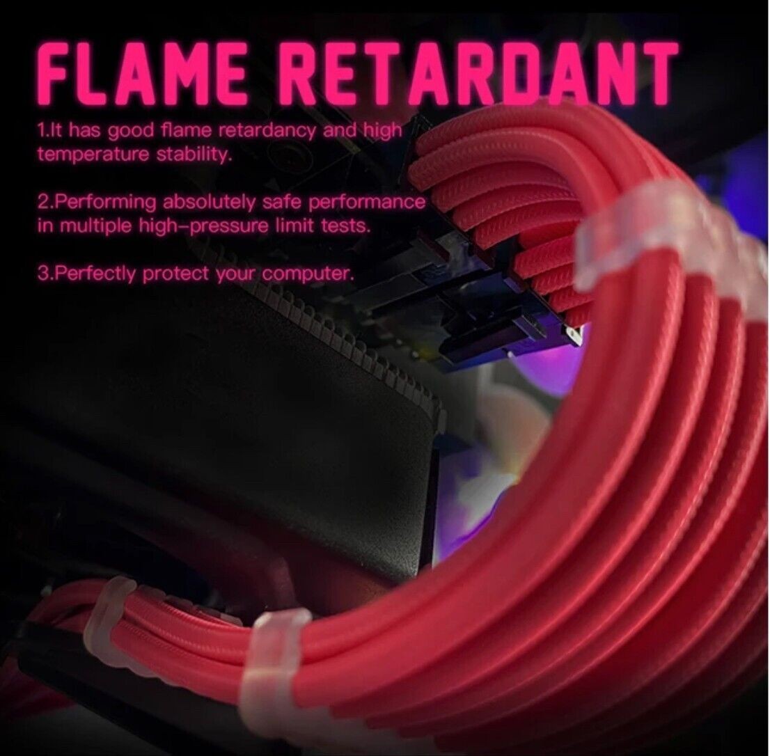 PC Kabel Set Pink 4er Modding Kabel mit ATX IDE Gaming-PC ASUS MSI AORUS ARGB