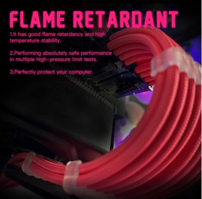 PC Kabel Set Pink 4er Modding Kabel mit ATX IDE Gaming-PC ASUS MSI AORUS ARGB