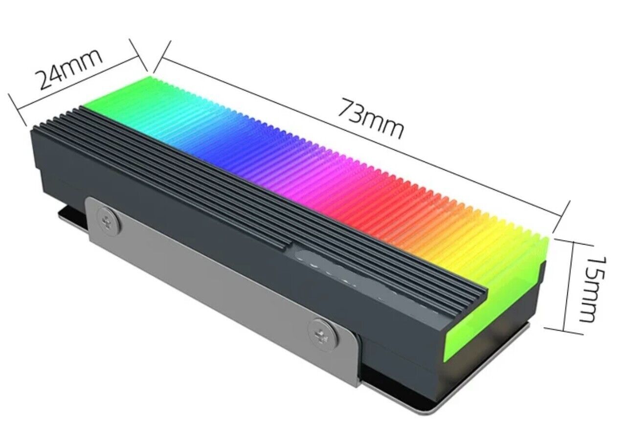 SSD M.2 ARGB Kühlkörper Schwarz Premium Kühlung für SSD Modding Zubehör ASUS
