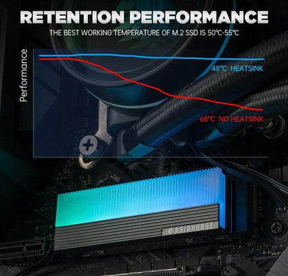 SSD M.2 ARGB Kühlkörper Schwarz Premium Kühlung für SSD Modding Zubehör ASUS