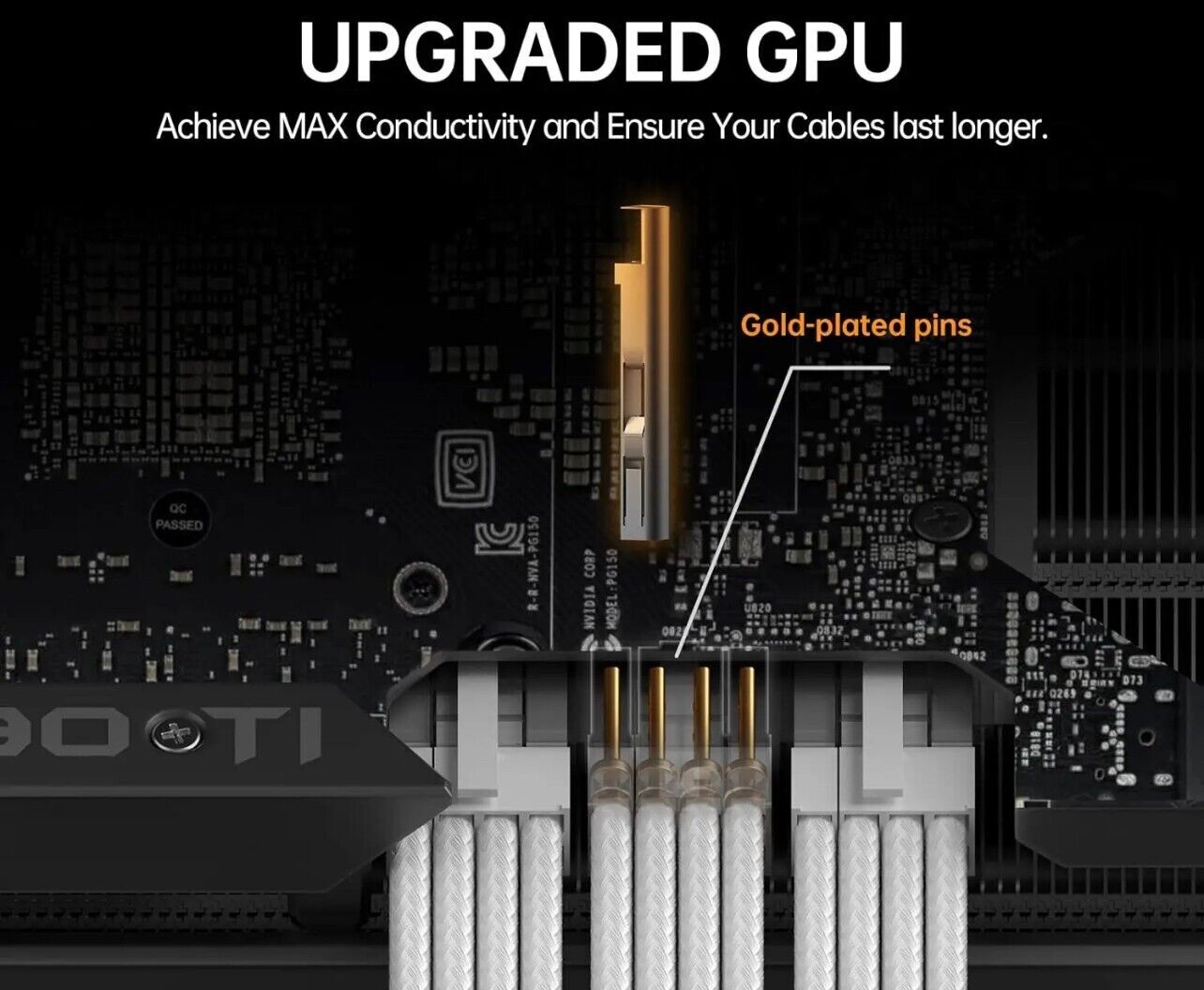 PC Kabel Set Weiß 4er Modding Kabel mit Schwarze Steckern ATX IDE Gaming PC ARGB