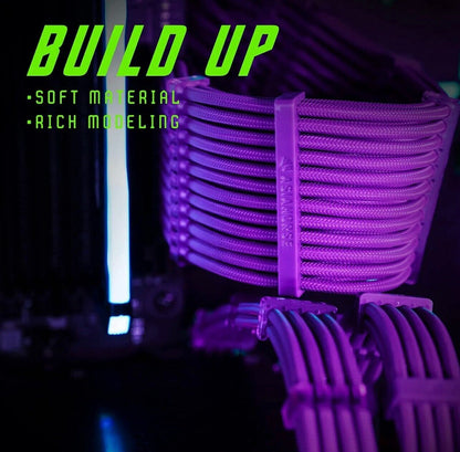 PC Kabel Set Lila 4er Modding Kabel mit ATX IDE Gaming-PC ASUS MSI AORUS ARGB