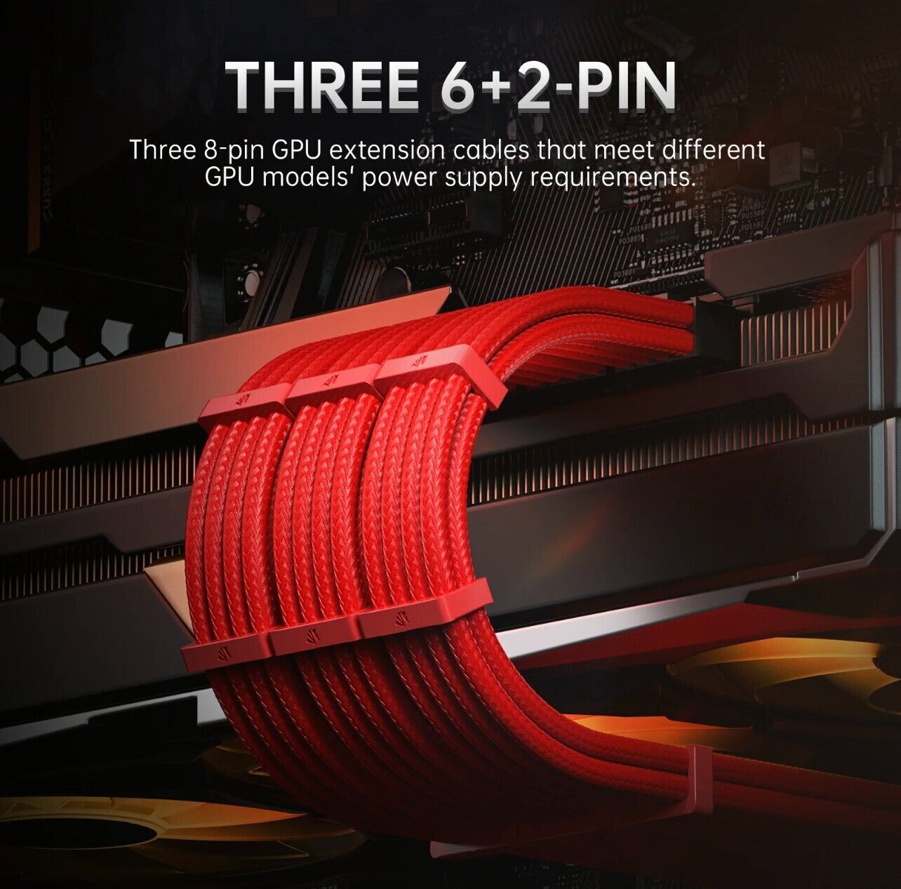 PC Kabel Rot 6er Set Double CPU Modding Kabel ATX IDE Gaming PC ASUS SYNC