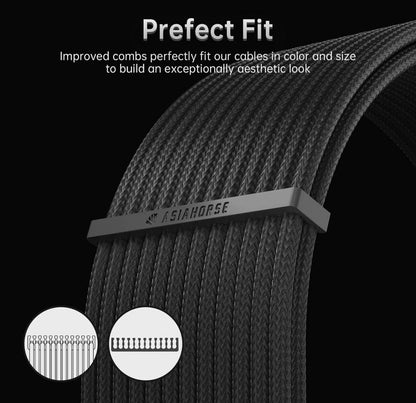 PC Kabel Schwarz 6er Set Double CPU Modding Kabel ATX IDE Gaming PC ASUS SYNC