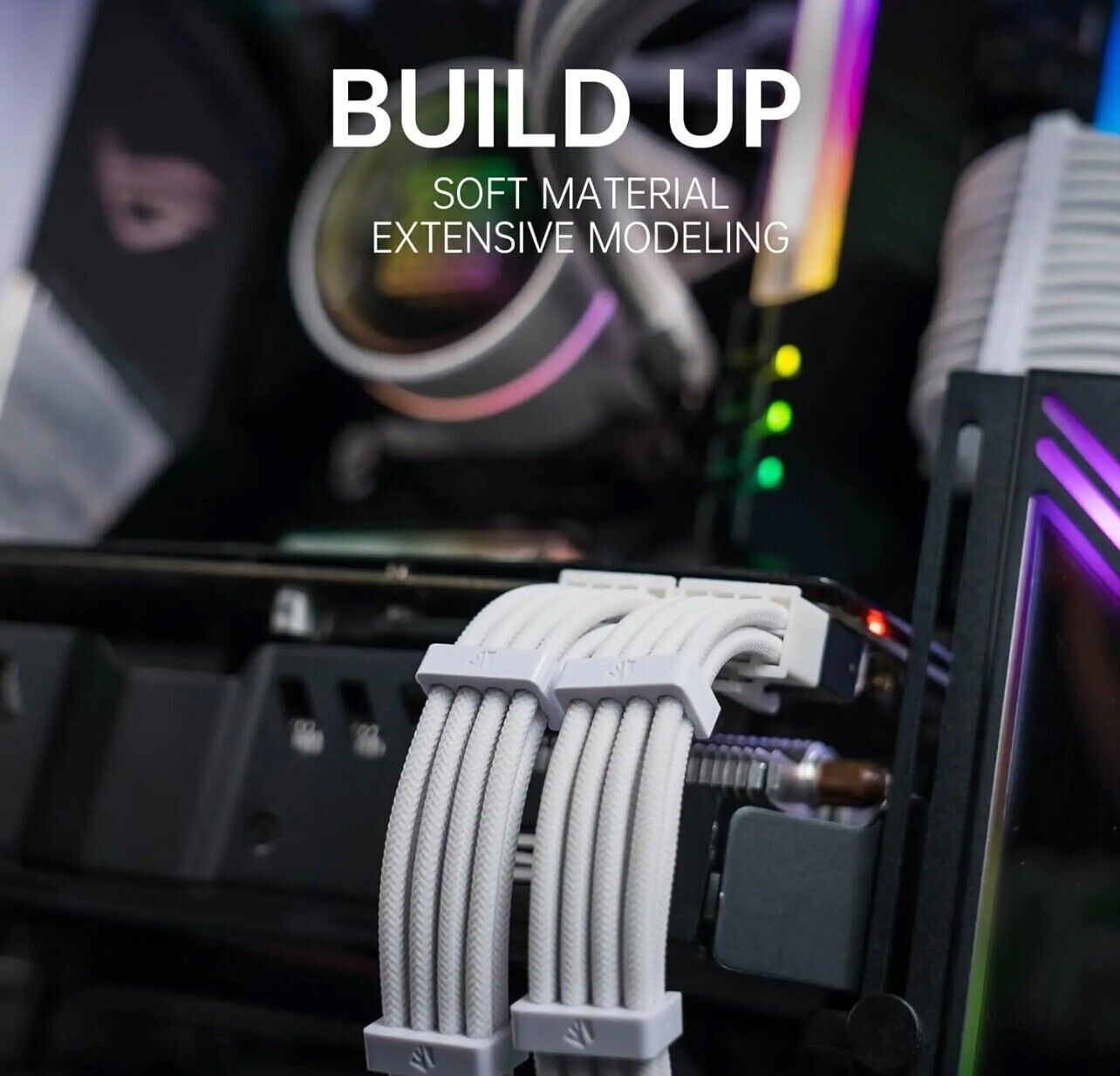 PC Kabel Set Weiß 4er Modding Kabel mit Weißen Steckern ATX IDE Gaming-PC