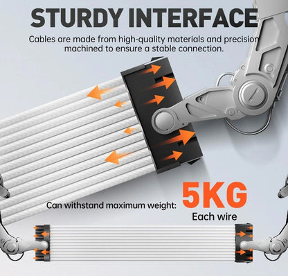 PC Kabel Weiß 6er Set Double CPU Modding Kabel ATX IDE Gaming PC ASUS SYNC