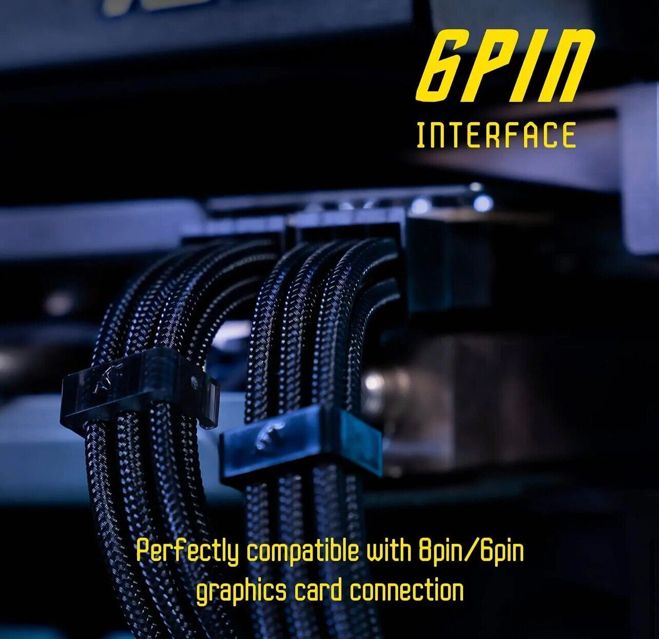 PC Kabel Set Schwarz 6er Modding Kabel mit ATX IDE Gaming PC ASUS MSI AORUS ARGB