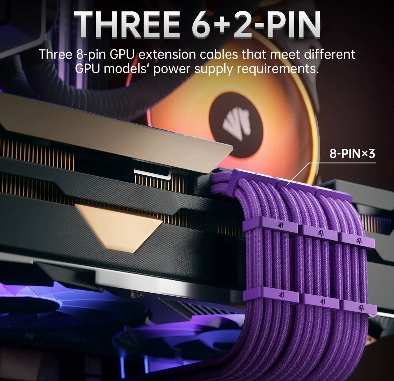 PC Kabel Set Lila 6er Modding Kabel mit ATX IDE Gaming PC ASUS MSI AORUS ARGB