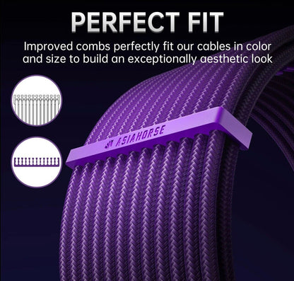 PC Kabel Lila 6er Set Double CPU Modding Kabel ATX IDE Gaming-PC ASUS SYNC