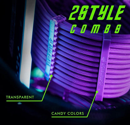 PC Kabel Set Lila 4er Modding Kabel mit ATX IDE Gaming-PC ASUS MSI AORUS ARGB