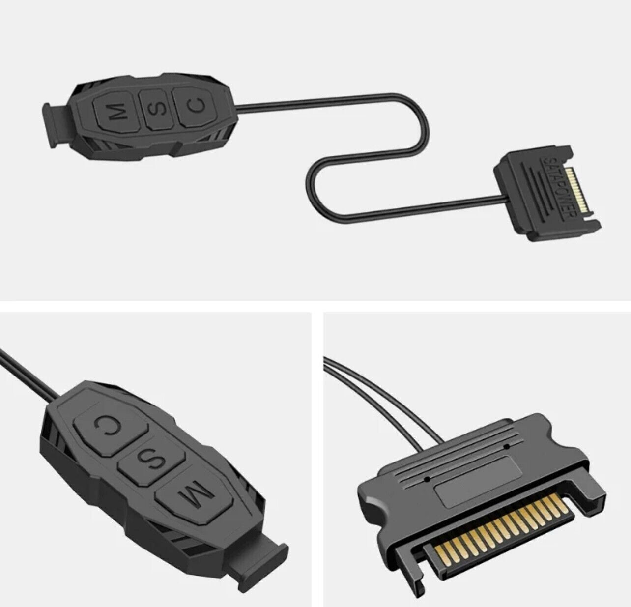 HUB ARGB Schwarz mit Fernbedienung Single Kabel für PC RGB-Beleuchtung ASUS MSI