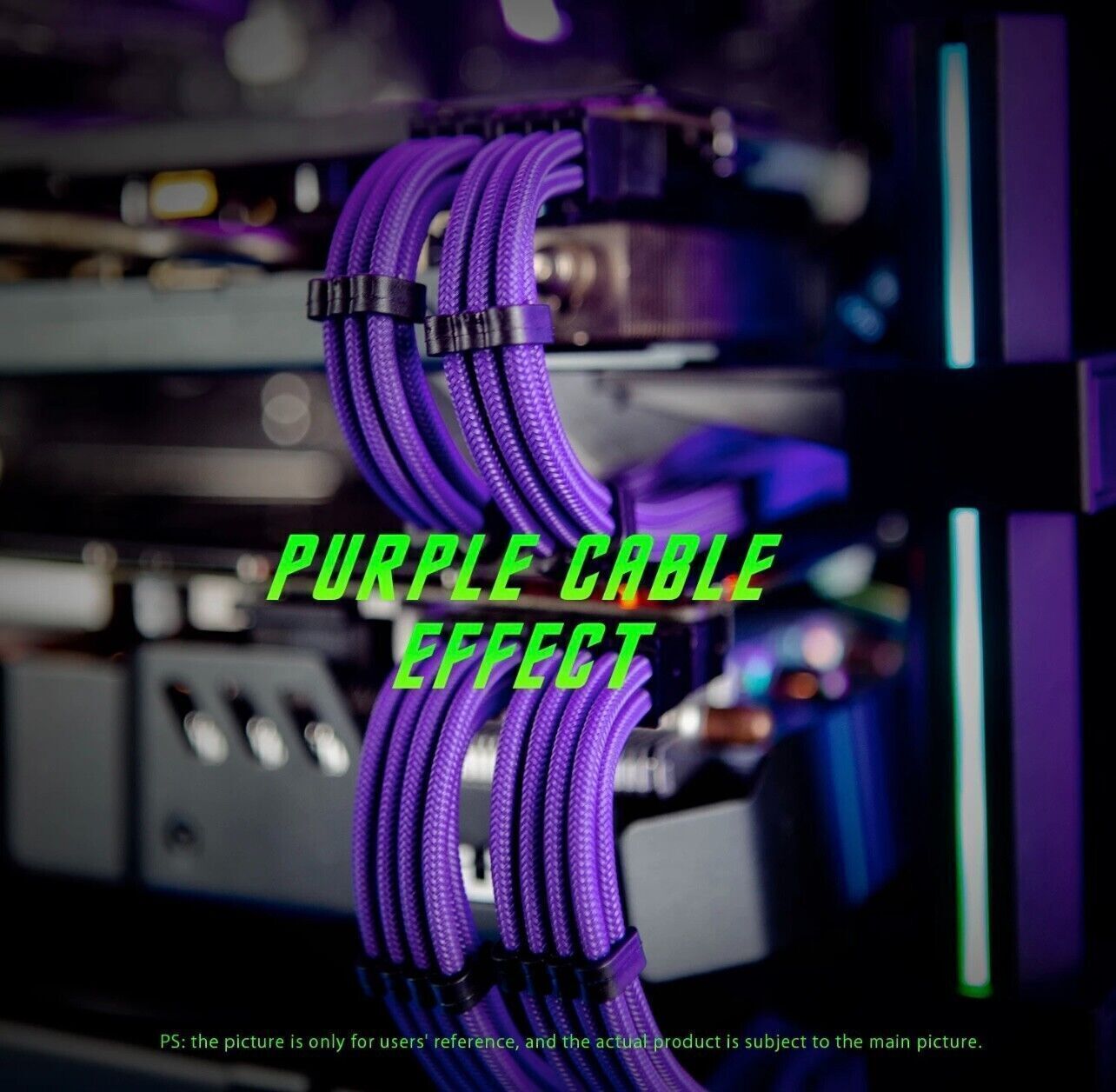 Grafikkarten PCIE Kabel 8 Pin zu 6+2 Pin Lila 18AWG 30CM Modding-Kabel ASUS SYNC