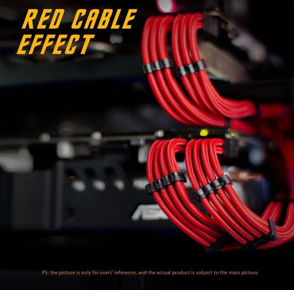 Grafikkarten PCIE Kabel 8 Pin zu 6+2 Pin Rot 18AWG 30CM Modding-Kabel ASUS SYNC