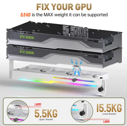 Grafikkarten Kühler Weiß ARGB RGB Zubehör PC-Modding ASUS MSI AORUS SYNC PC