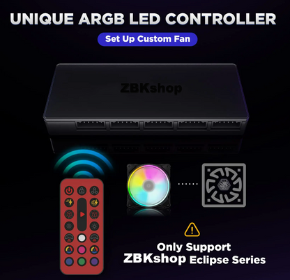 Lüfter Schwarz ARGB mit Controller Gehäuselüfter für PC Modding Zubehör ASUS MSI