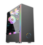 PC Gehäuse S217 Schwarz Seitenglas Gaming Gehäuse für PC Bau und Modding SYNC