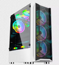 PC Gehäuse Weiß Z205 mit Seitenglas Vorderglas Gaming Gehäuse für PC Bau SYNC