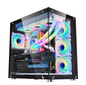 PC Gehäuse Z203 Pro Schwarz Vertikal Seitenglas Gaming Gehäuse SYNC für PC Bau
