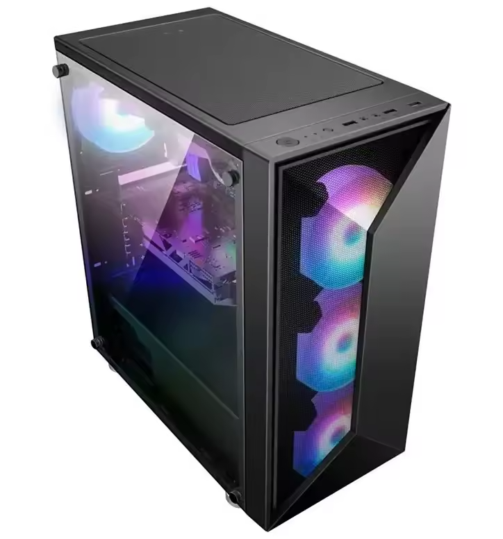 PC Gehäuse Z210 Schwarz Seitenglas Gaming Gehäuse für PC Bau und Modding SYNC