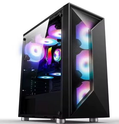 PC Gehäuse Z210 Schwarz Seitenglas Gaming Gehäuse für PC Bau und Modding SYNC