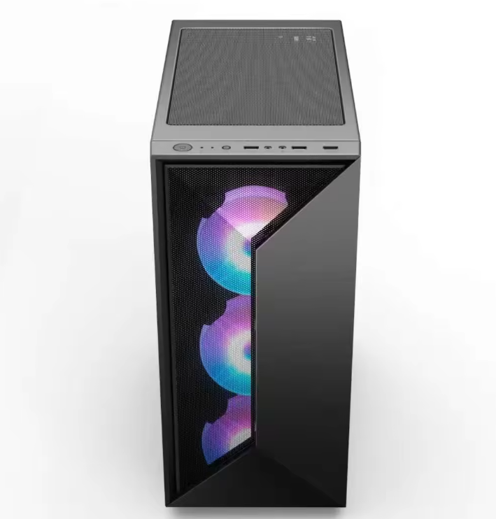 PC Gehäuse Z210 Schwarz Seitenglas Gaming Gehäuse für PC Bau und Modding SYNC