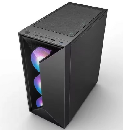PC Gehäuse Z210 Schwarz Seitenglas Gaming Gehäuse für PC Bau und Modding SYNC