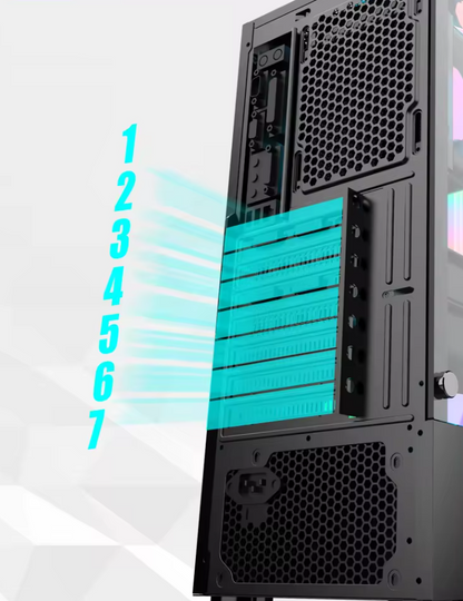 PC Gehäuse Z206 Schwarz Gaming Gehäuse Seitenglas und Vorderglas für PC Bau SYNC