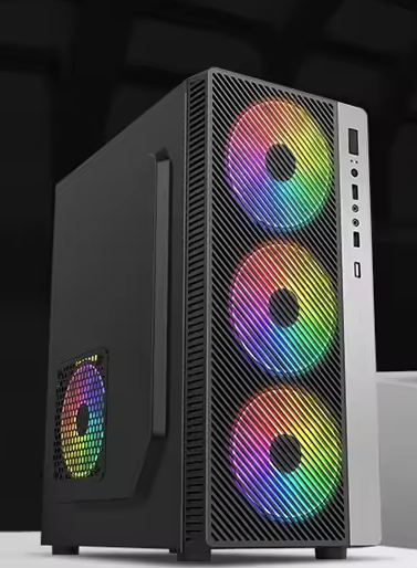 PC Gehäuse S211 Schwarz Seitenglas Gaming Gehäuse für PC Bau und Modding SYNC