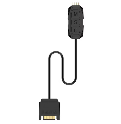 HUB ARGB Schwarz Single Kabel für PC RGB Beleuchtung Modding Zubehör MSI ASUS