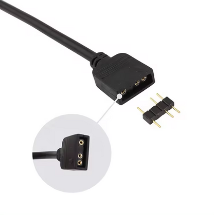 HUB ARGB Schwarz Single Kabel für PC RGB Beleuchtung Modding Zubehör MSI ASUS